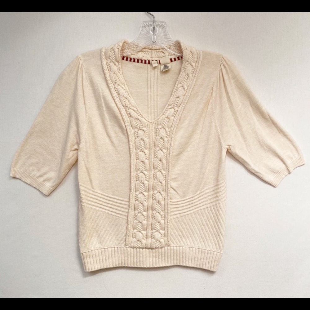 Moth Women's V-neck Cream Sweater Size Medium